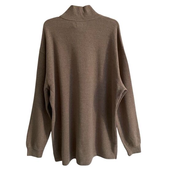 Polo Ralph Lauren 1/4 zip Rib Knit  Sweater Mens XLT Tan Vintage 100% Cotton NEW - Picture 3 of 7